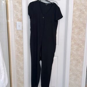 J Crew Mercantile Black Shortsleeve Jumpsuit